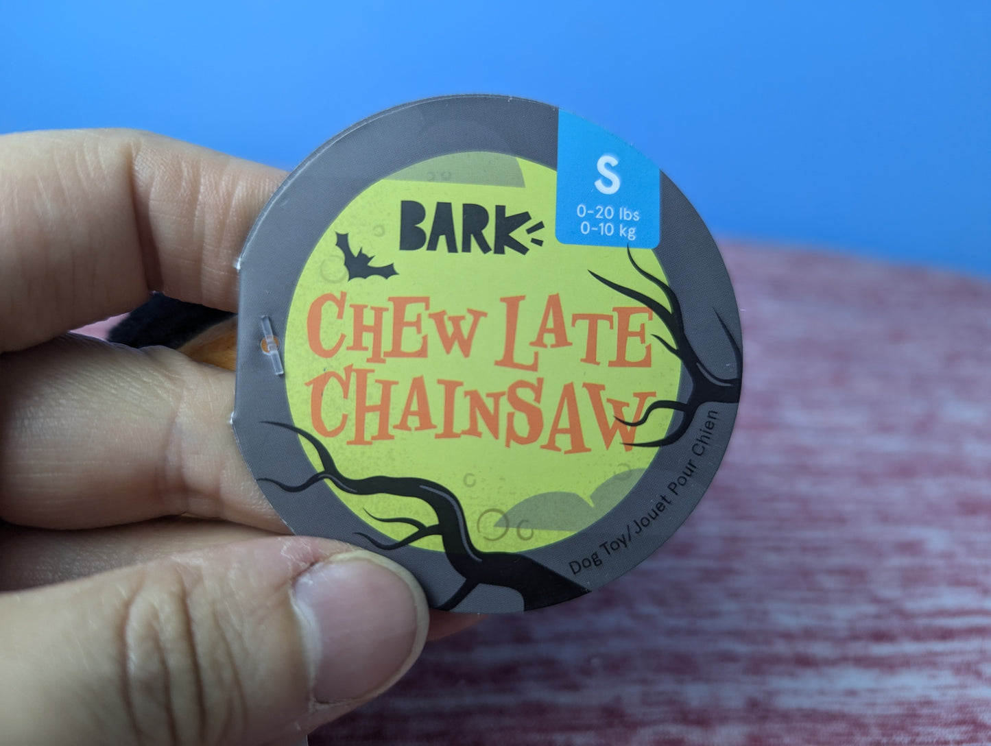 Barkbox Chew late chainsaw
