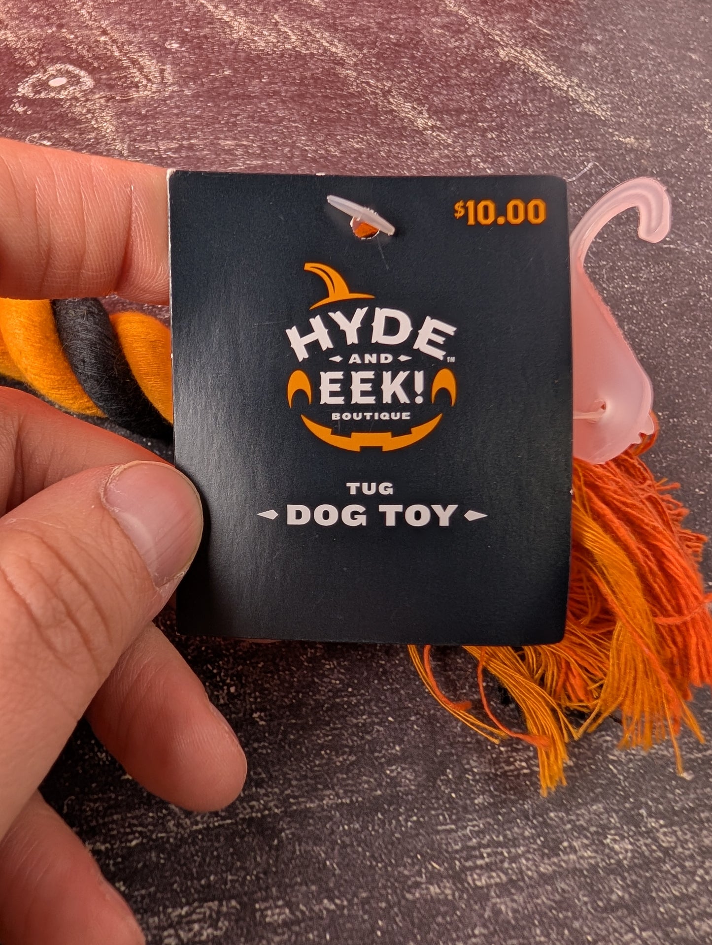 Hyde and Eek pumpkin, gravestone and skull rope toy