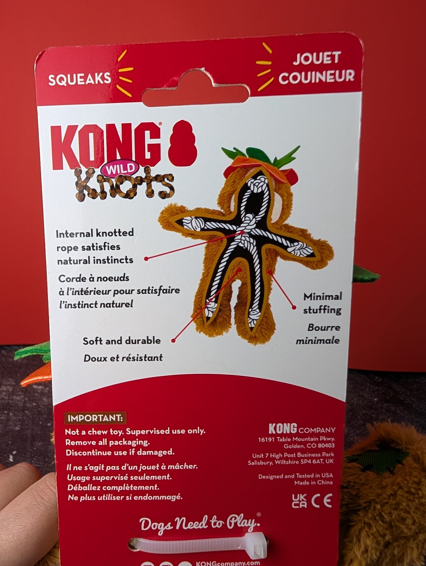 Kong Wild Knots Pumpkin Bear