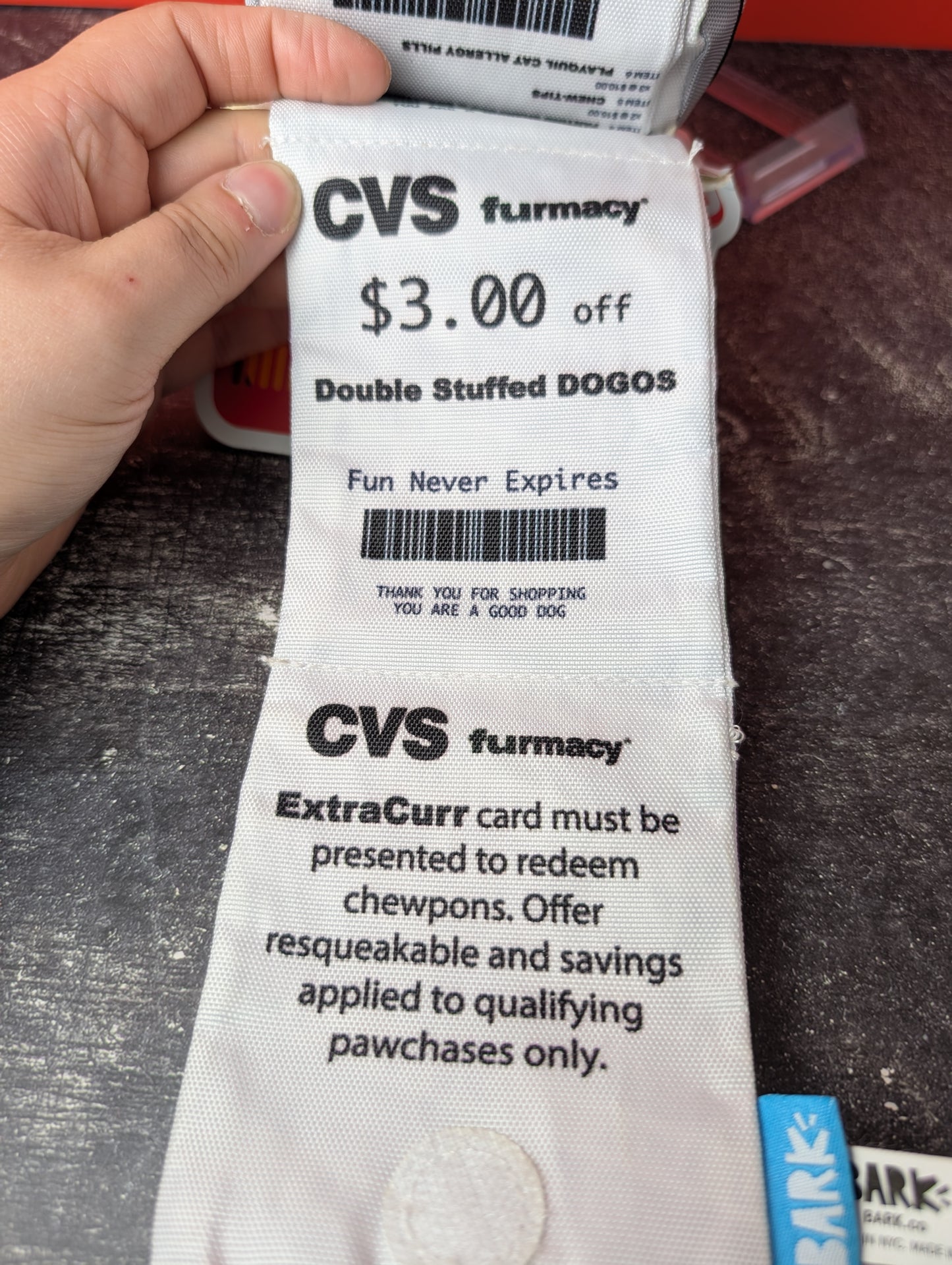 BarkBox CVS Furmacy Receipt