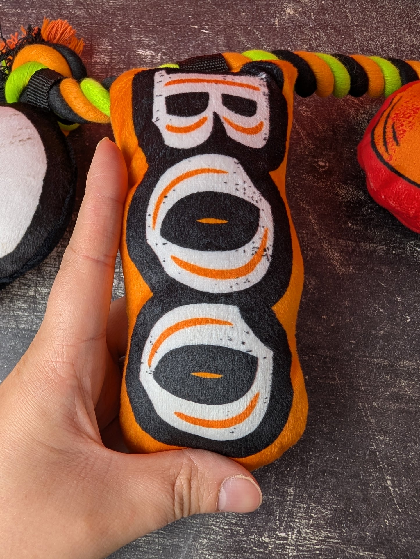 Hyde and Eek skulls and pumpkin Halloween rope toy