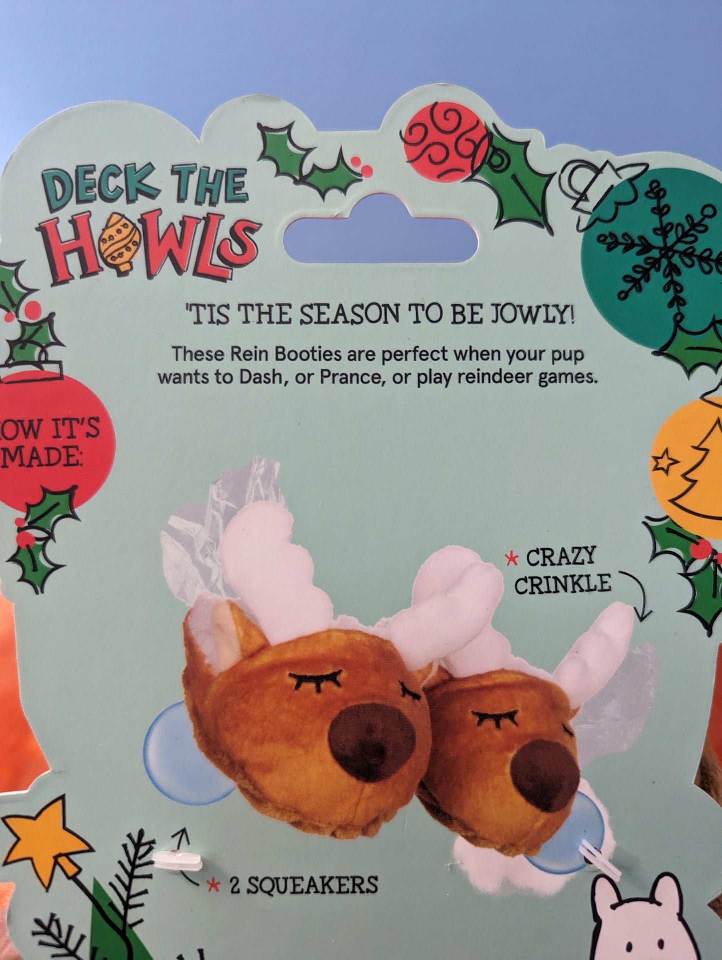 Bark Box Deck the Howls Rein Booties