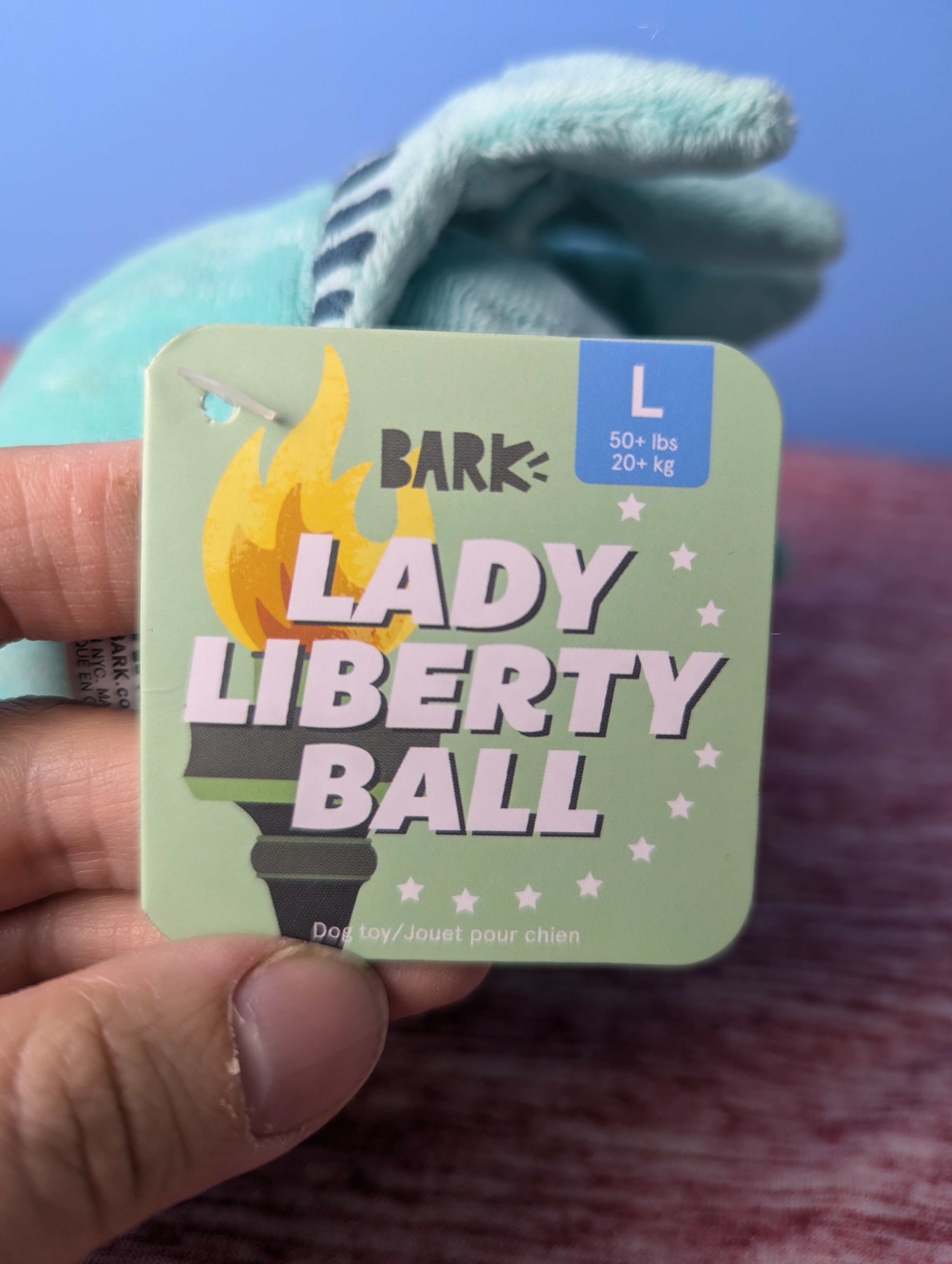 Bark Box lady liberty ball Wesley s Treasures