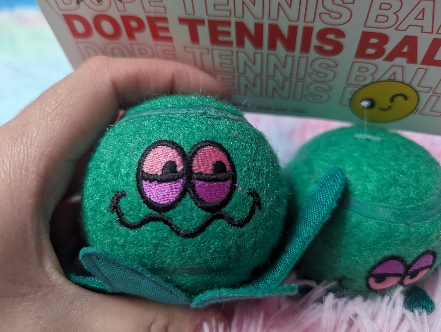 BarkBox dope tennis balls