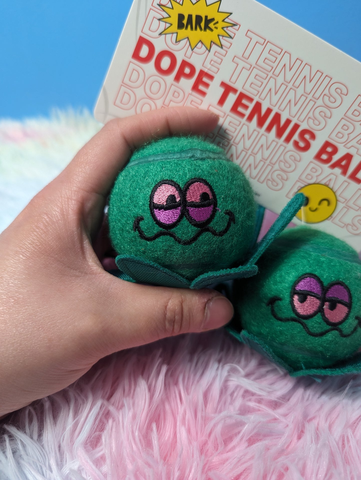 BarkBox dope tennis balls