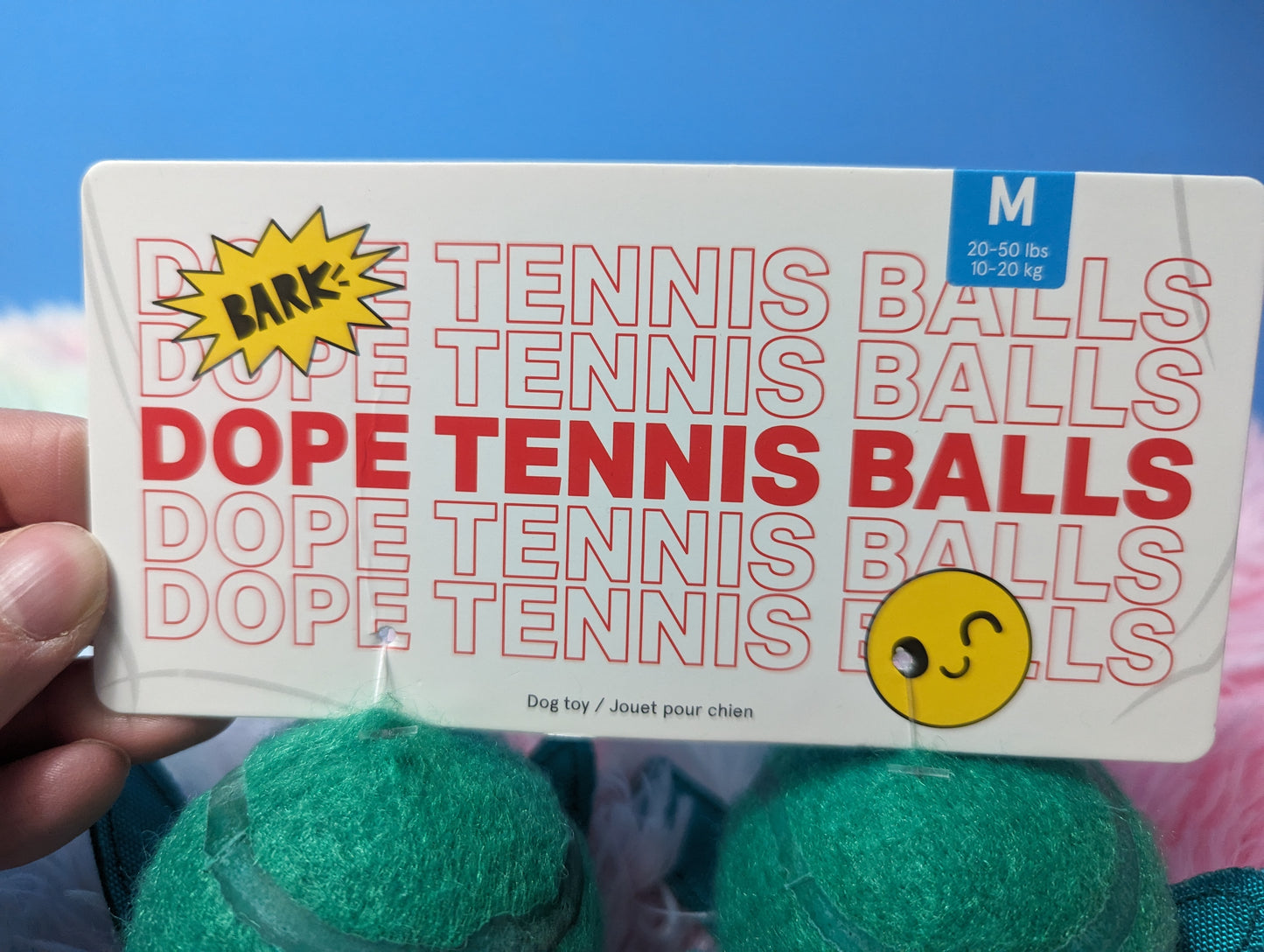 BarkBox dope tennis balls