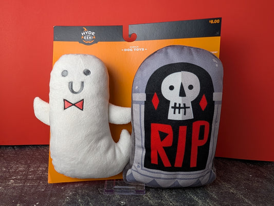 Hyde and Eek ghost and gravestone dog2 toy set